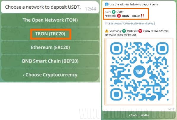 Setting up a crypto wallet network address